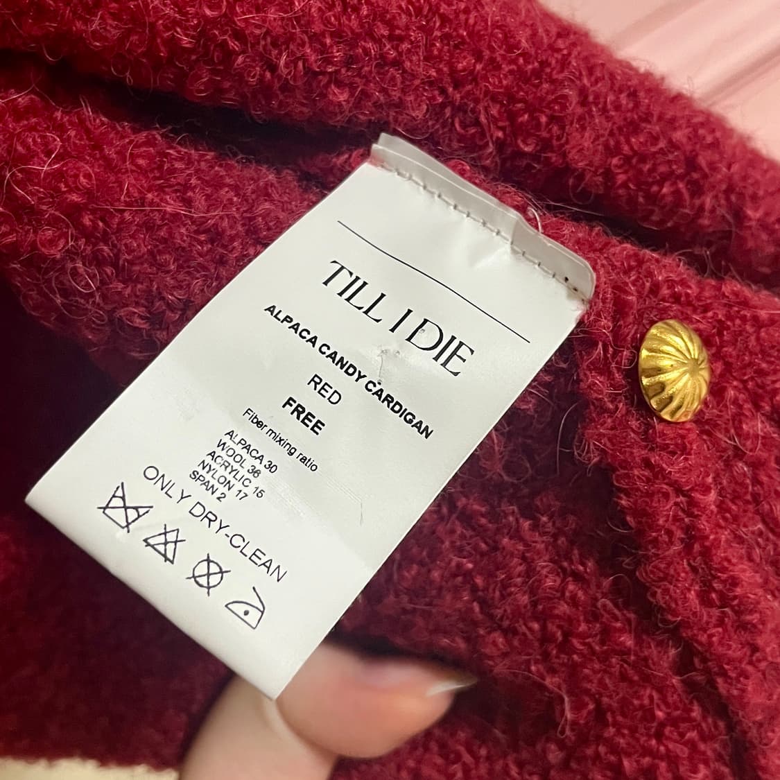 틸아이다이 알파카 캔디 가디건 레드 상품이미지5