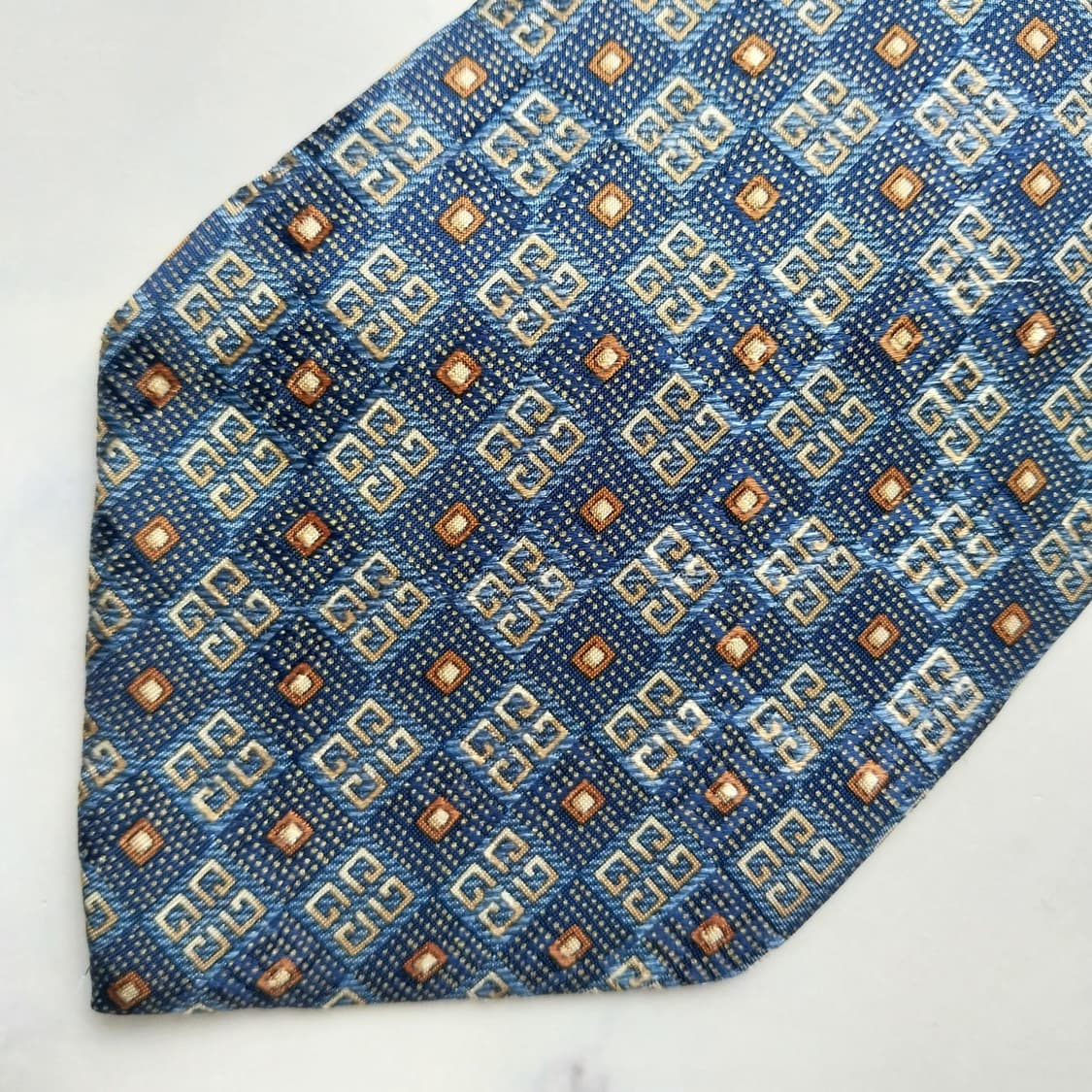 지방시 실크 블루 로고 패턴 넥타이 9.8cm A+~A등급 K2451
 상품이미지5