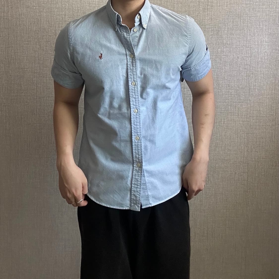 폴로 랄프로렌 옥스포드 스카이 반팔 셔츠 상품이미지4