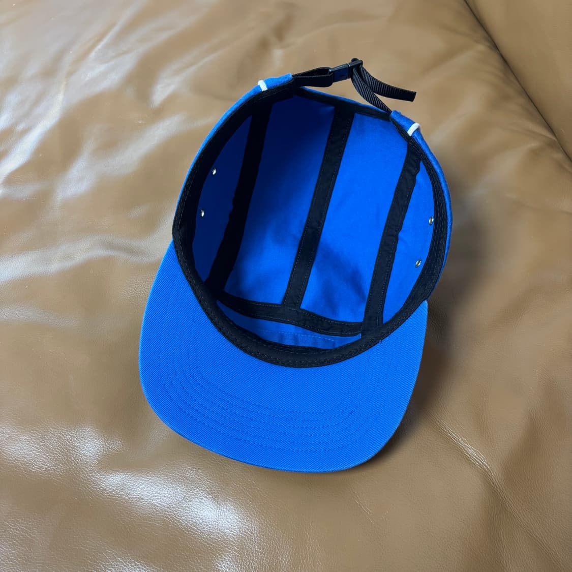 슈프림 캠프캡 모자 박스로고 파이핑 블루 상품이미지6