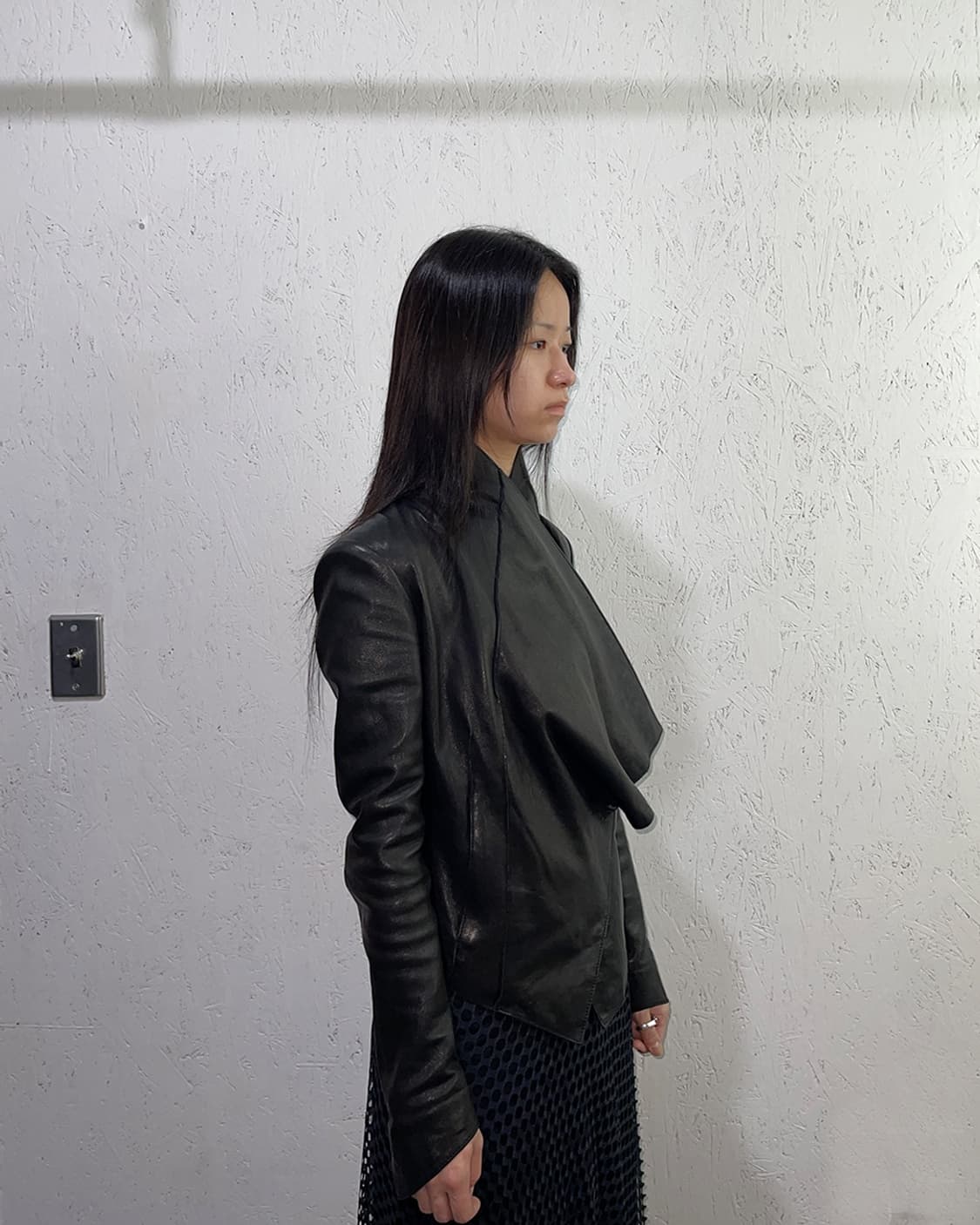 헬무트 랭 비대칭 램스킨 자켓 상품이미지1