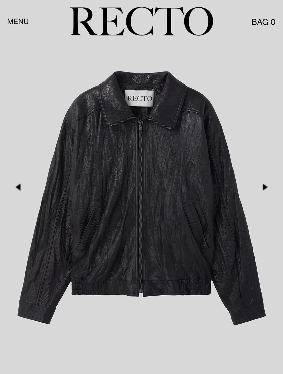 [m]렉토 26ss 하이넥 레더 상품이미지1