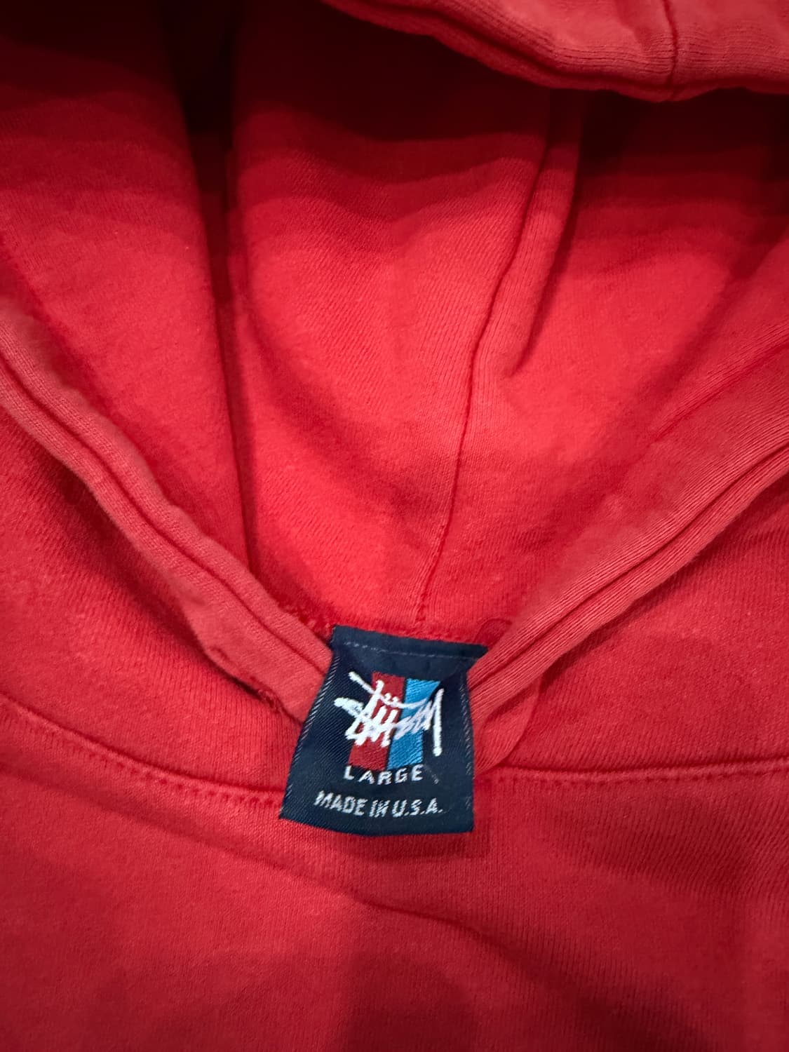 [L] 90's 빈티지 스투시 월드투어 후디 레드 상품이미지4