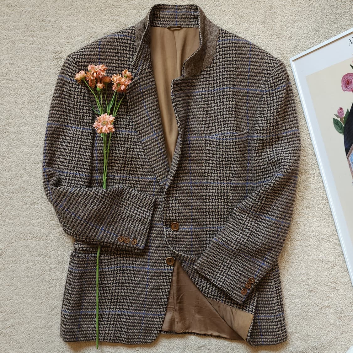 90s 조르지오 아르마니 점보 하운드투스 2버튼 울 블레이져 자켓50 상품이미지2