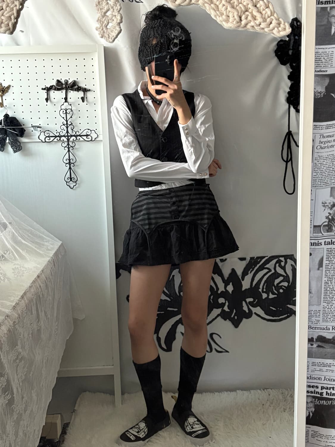 hurtremake striped gartersleevelessskirt 상품이미지1