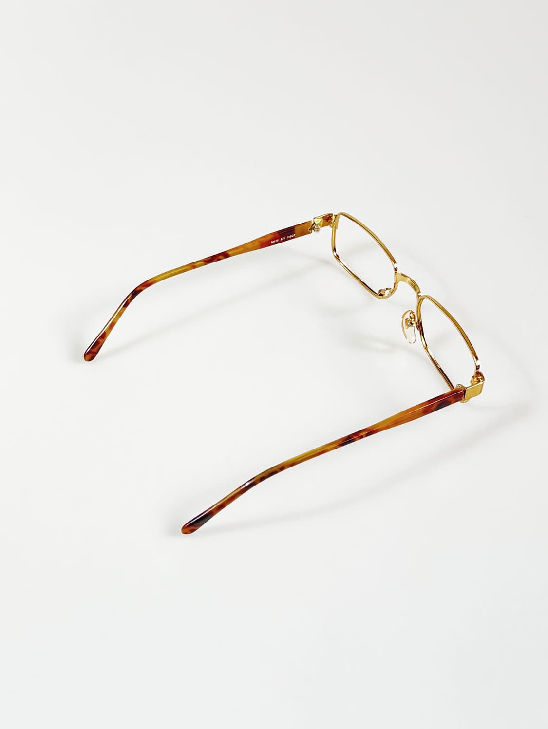 90s 골드 토르토이즈 슬림 스퀘어 빈티지 안경 상품이미지4
