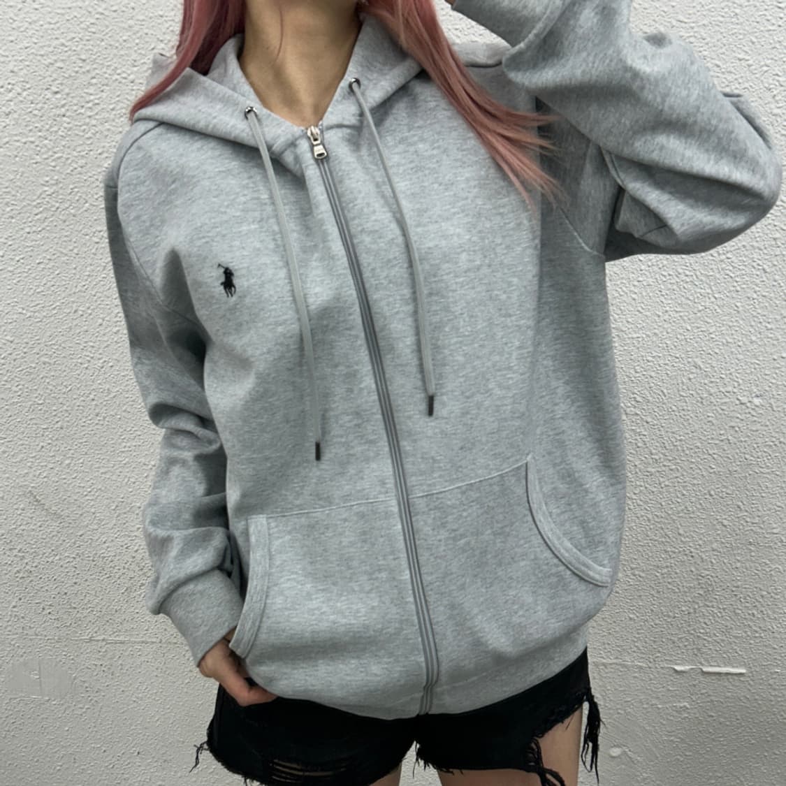 폴로 랄프로렌 블랙포니 그레이 후드집업 L 상품이미지1