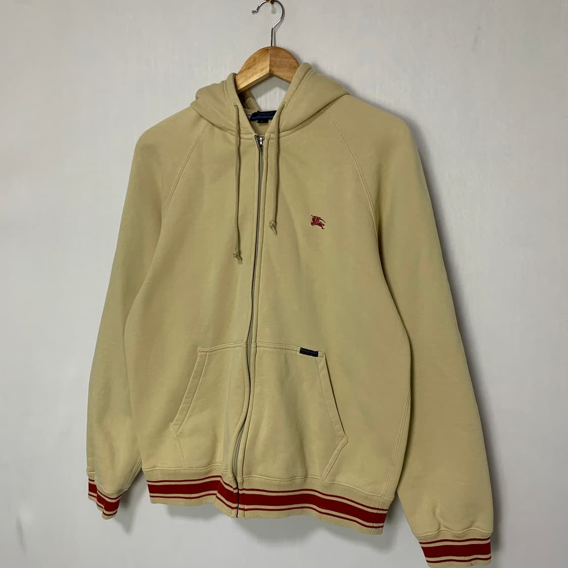 버버리 블루라벨 로고 빈티지 후드집업 옐로우 L 상품이미지2