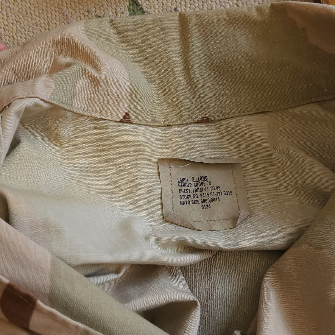 90s 미군 오리지널 사막 삼색 bdu 셔츠자켓 L x-long 상품이미지10
