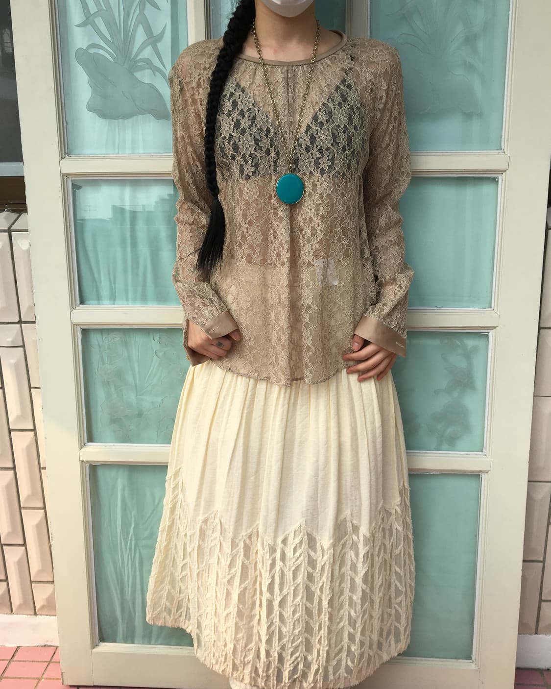 Lace see through blouse 상품이미지1