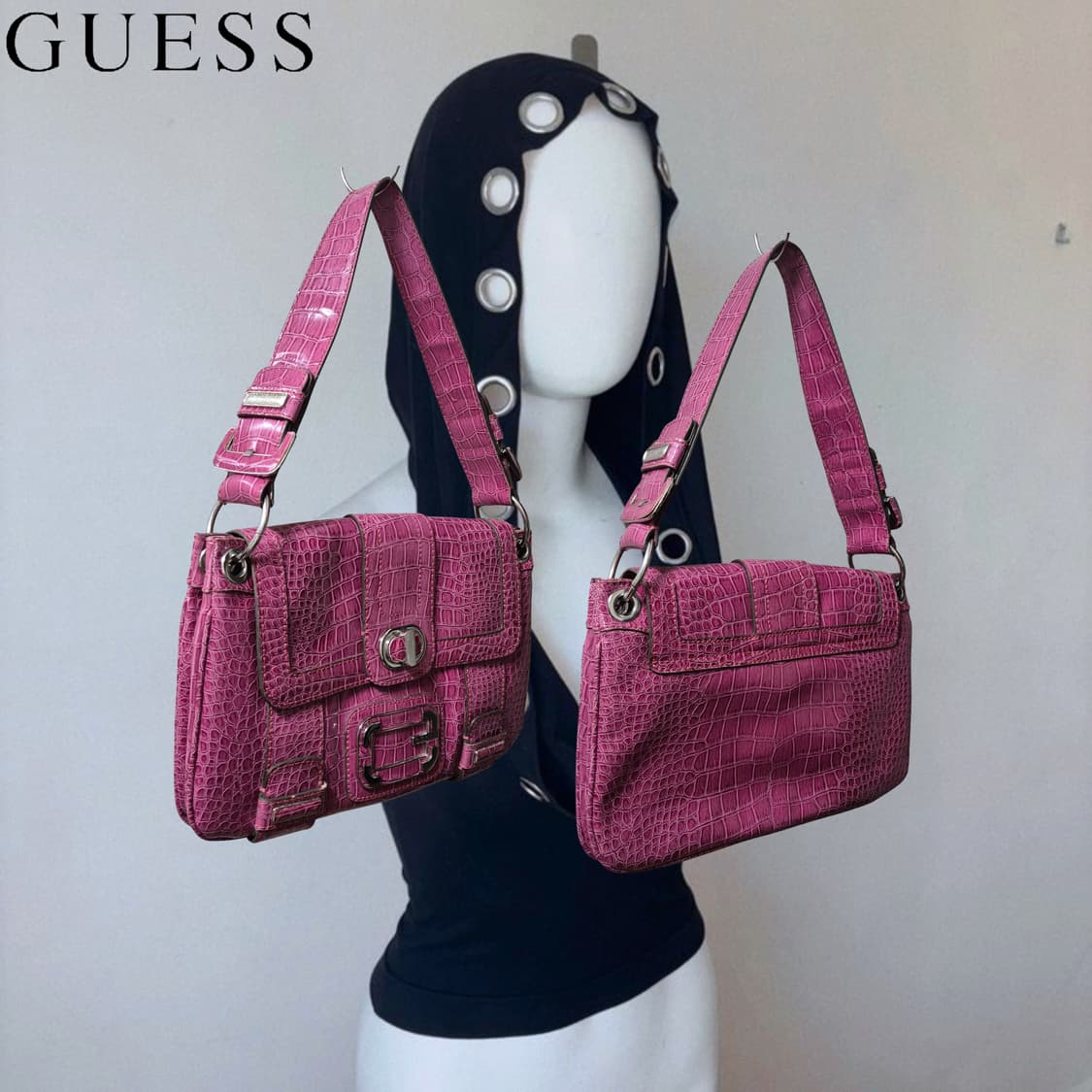 GUESS y2k Pink phyton Glossy Bag 상품이미지2
