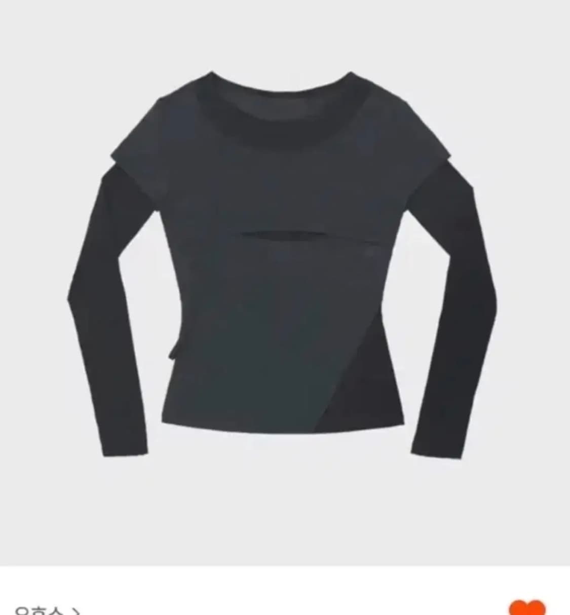 오호스 ojos 레이어드 숄더 스트랩 롱슬리브 차콜 상품이미지1