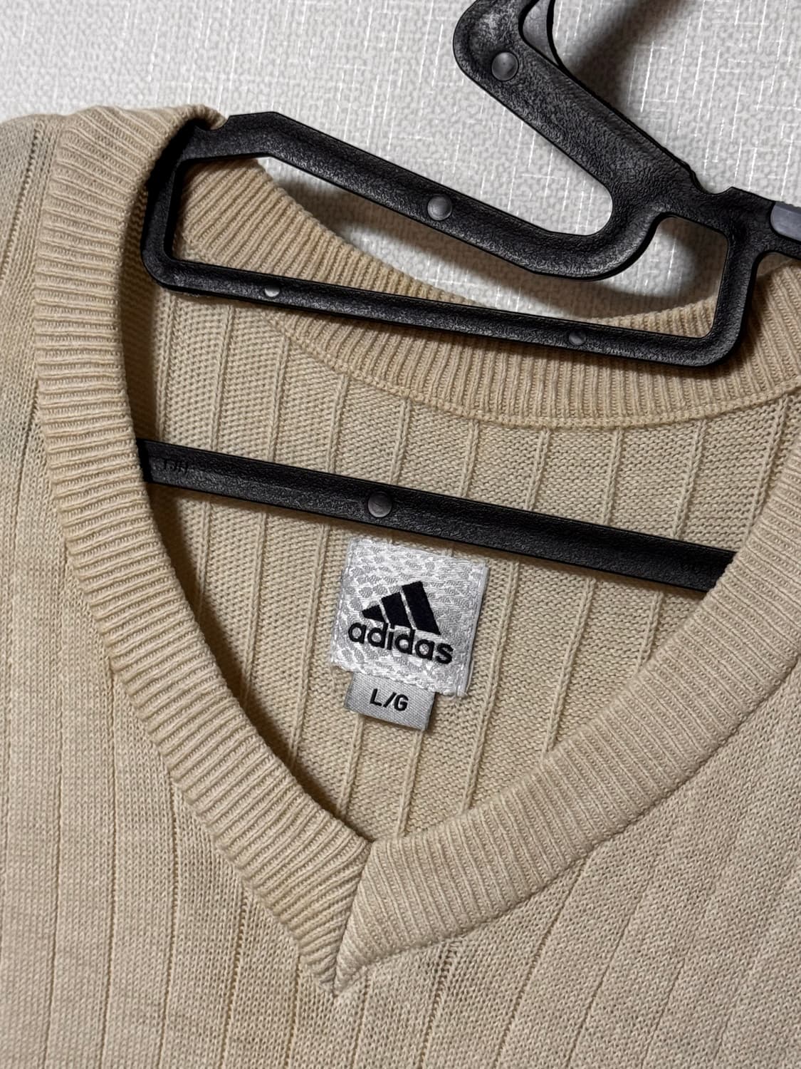아디다스 빈티지 아이보리 니트 베스트 상품이미지5