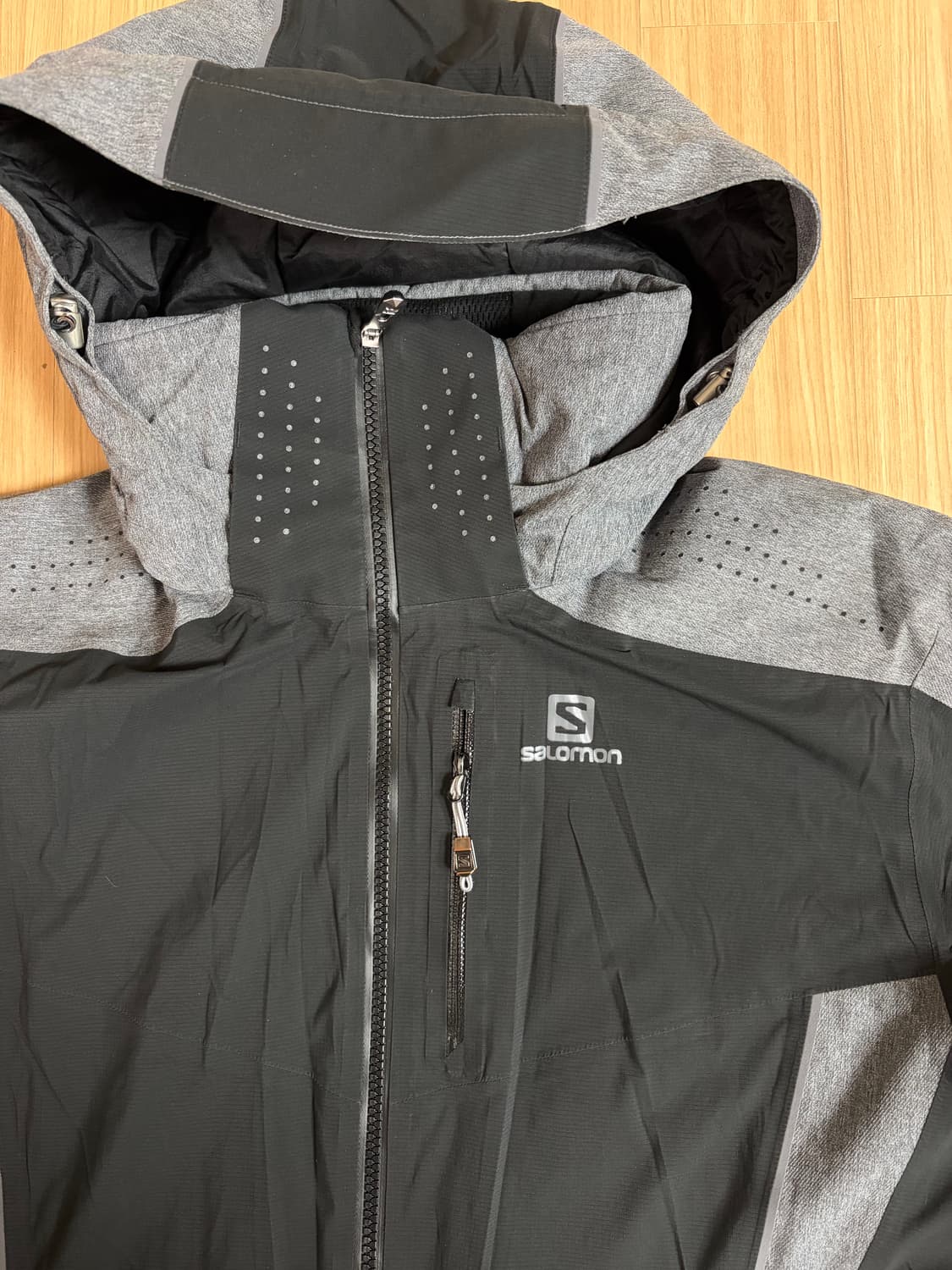 살로몬 고어텍스 후드 자켓 원드스토퍼 그레이 블랙 M 상품이미지8