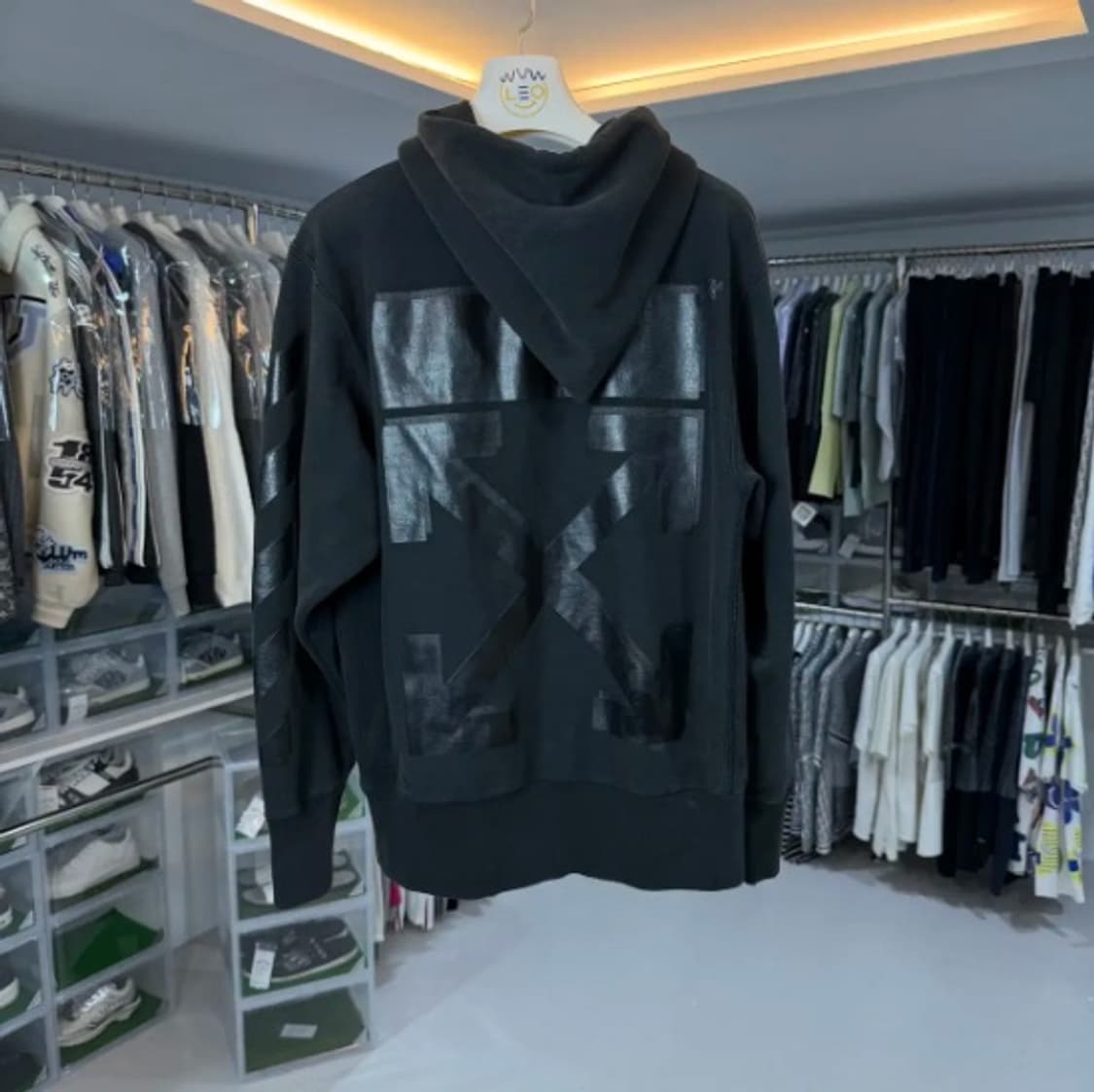 [한정판]오프화이트 X 챔피온 백로고 애로우 후드티 S 상품이미지1