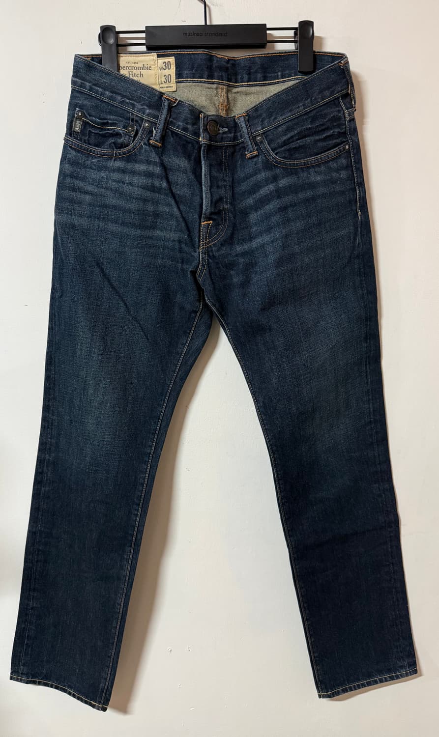 롱다리핏 진청 아베크롬비앤피치 데님 팬츠 빈티지 y2k 슬림핏 상품이미지2