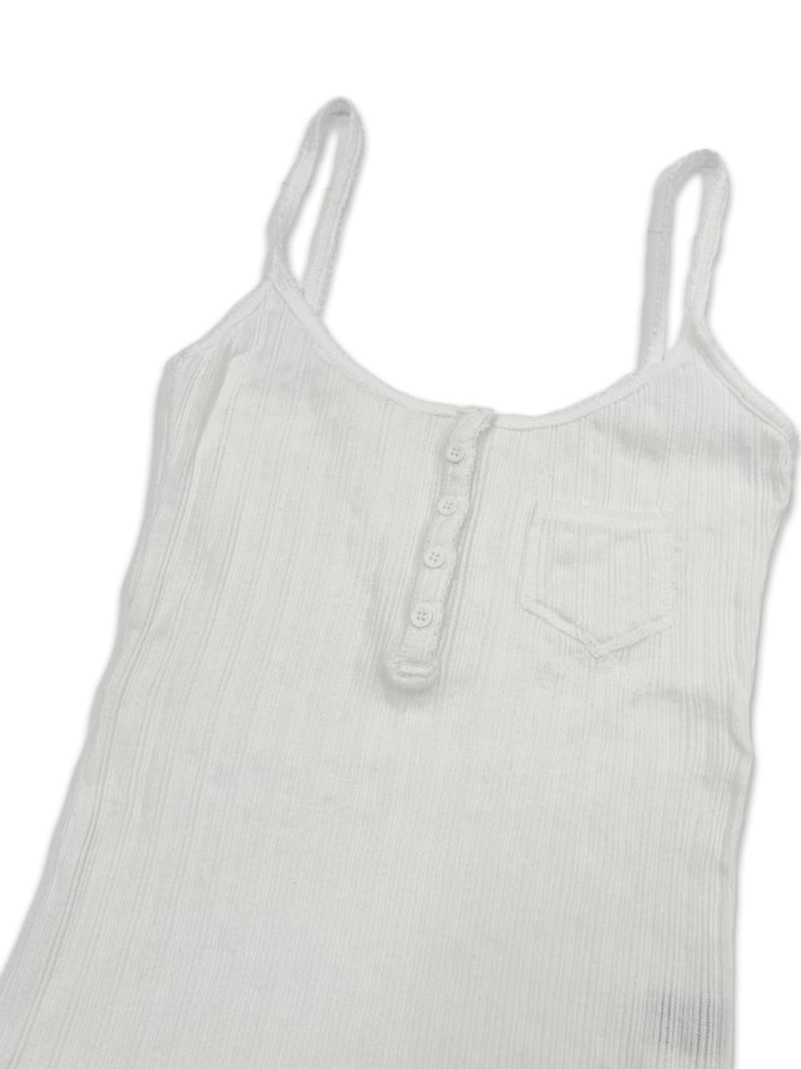 빈티지 화이트 하프 단추 슬리브리스 상품이미지3