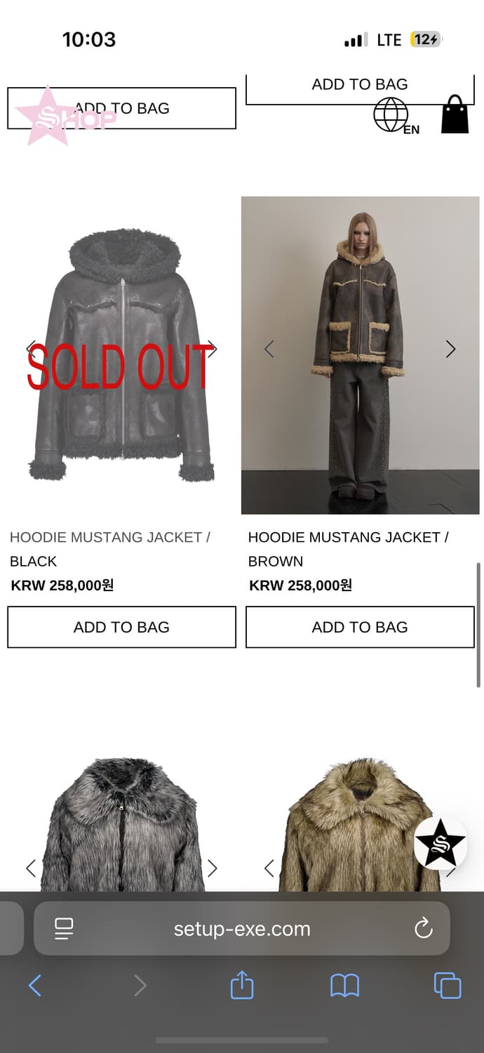 셋업이엑스이 HOODIE MUSTANG JACKET / BROWN 상품이미지6