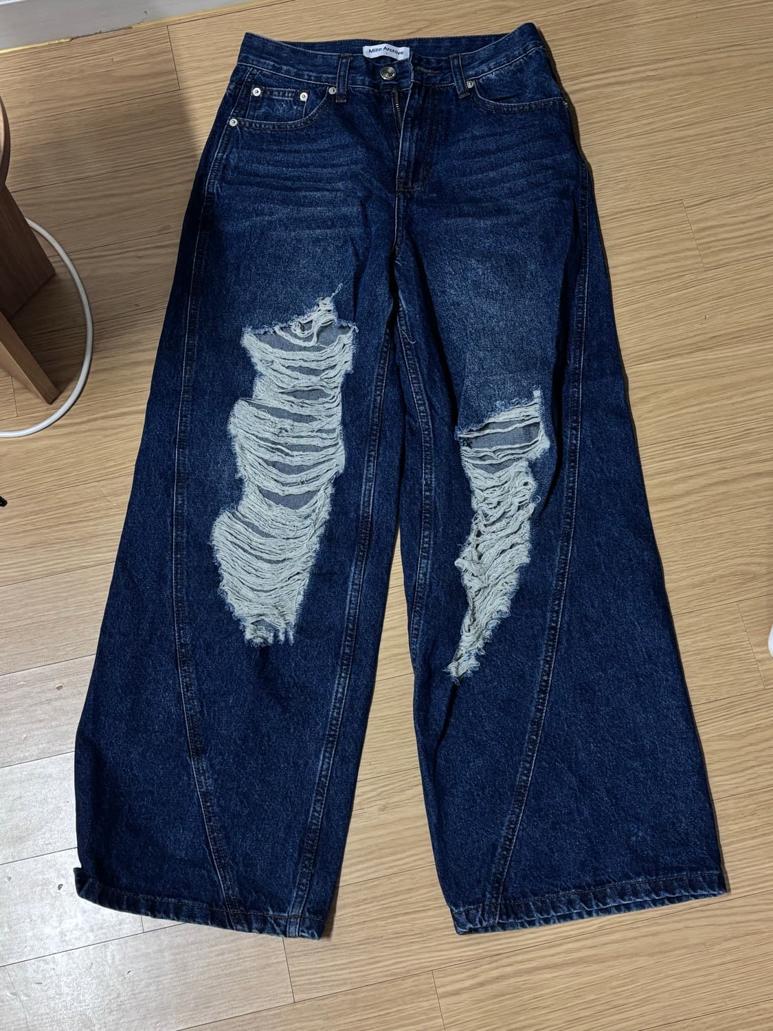 밀로우먼 빈티지 데미지 데님 딥블루 s 상품이미지4