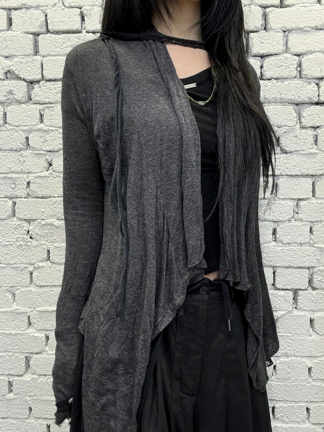 Asymmetric Draped Layered Long SleeveTop 상품이미지4