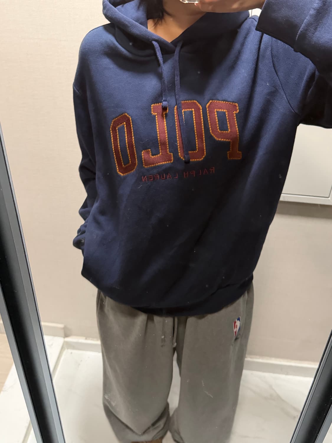 폴로 랄프로렌 네이비 후드티 L (QR 인증) 상품이미지1