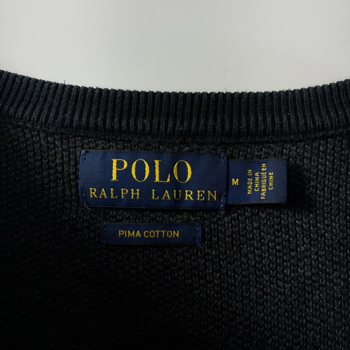 Polo  폴로 랄프로렌 자수 피마코튼 블랙라운드 니트  상품이미지4