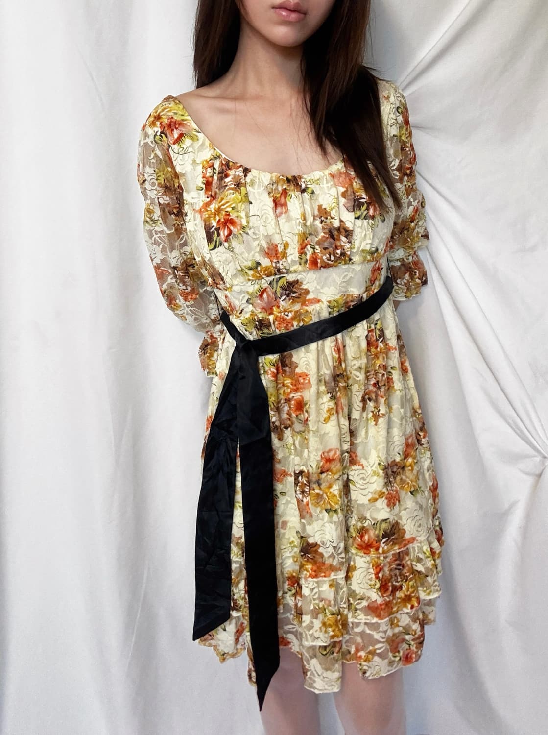 FOGGIA 오네갸루 레이스 원피스 상품이미지3