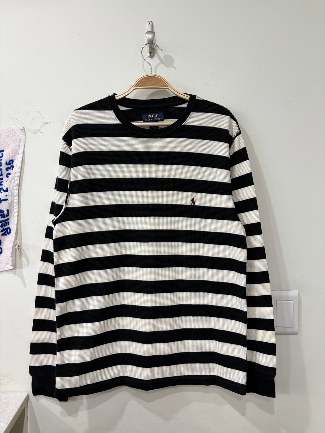 69. 폴로 스트라이프 와플티 롱슬리브 긴팔 상품이미지1