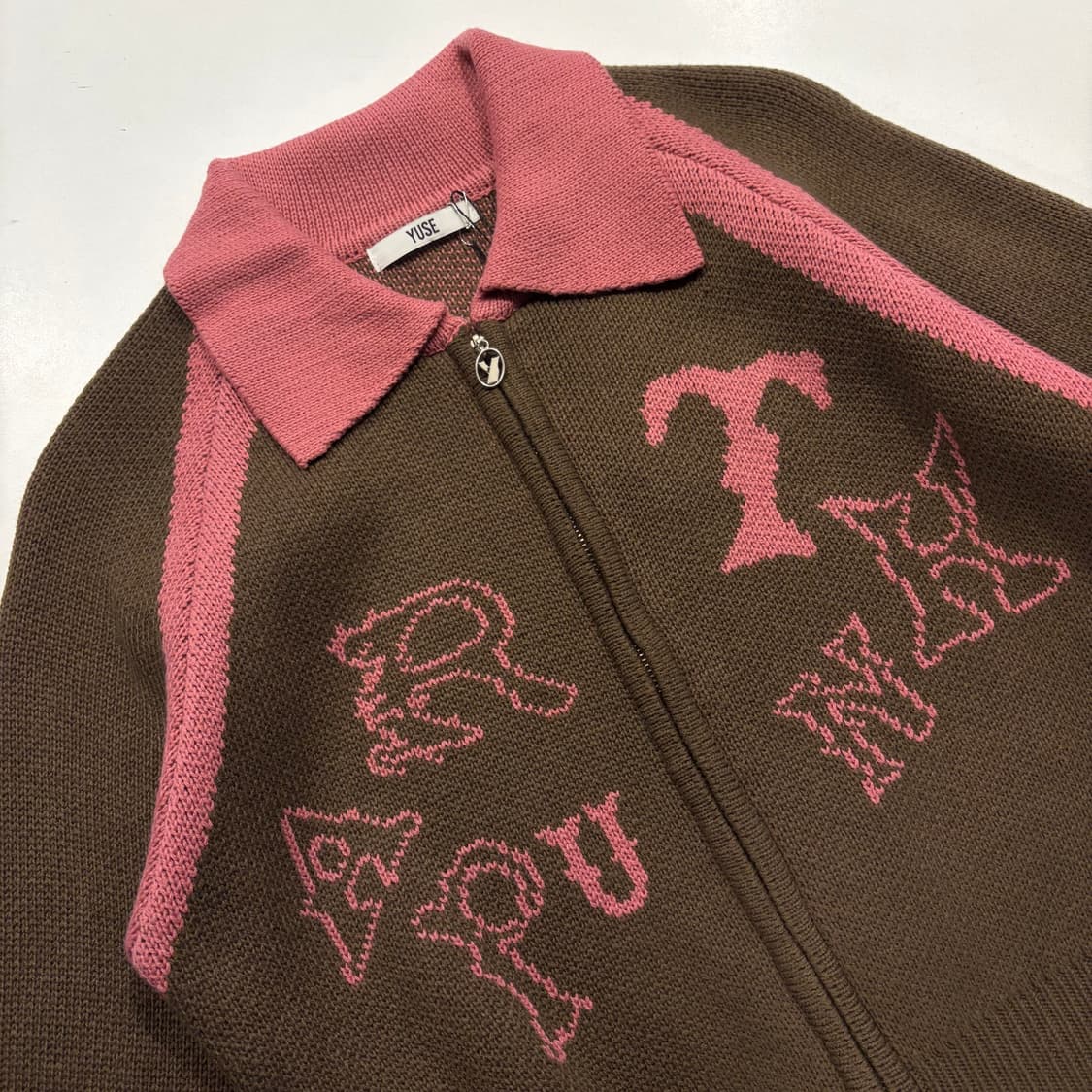 YUSE 유즈 브라운 니트 집업 가디건 새상품 D291 상품이미지3