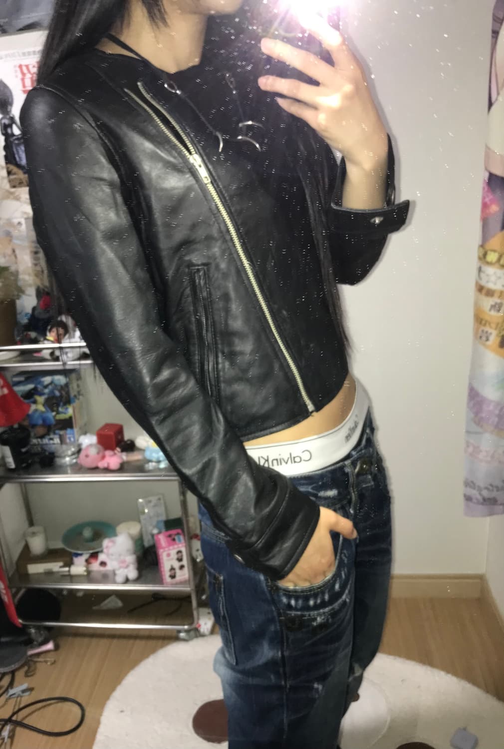 Jtp leather 램스킨 사선지퍼 가죽자켓 상품이미지3