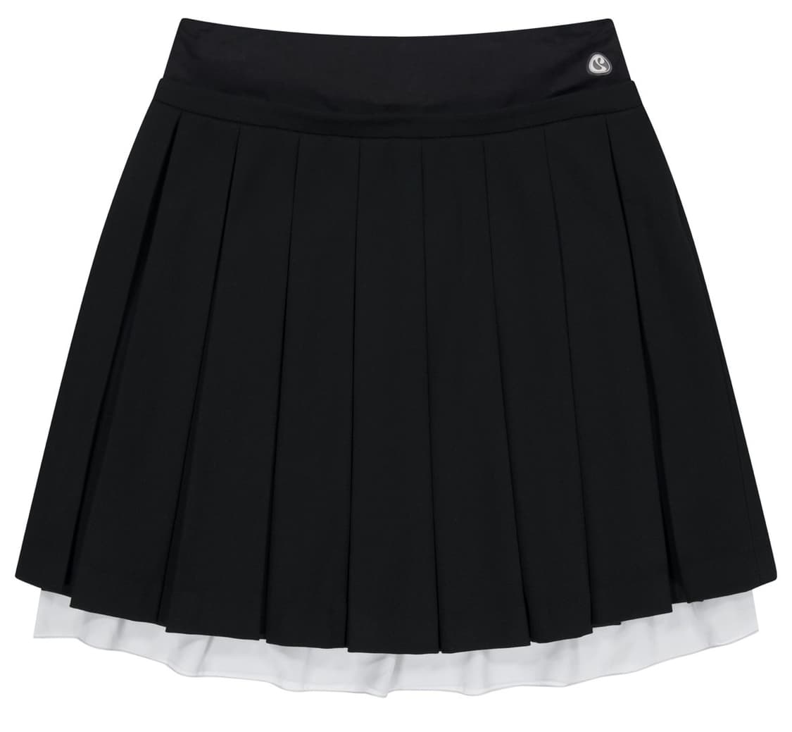DOUBLE WAISTED PLEATS SKIRT BLACK  상품이미지1
