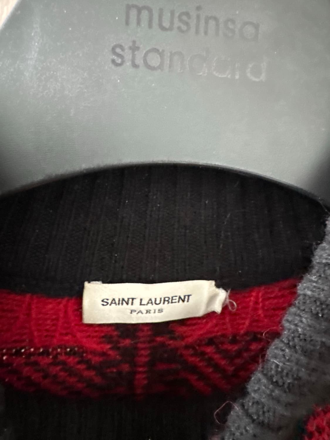 생로랑 14시즌 에디슬리먼 모크넥 체크니트 M 상품이미지3