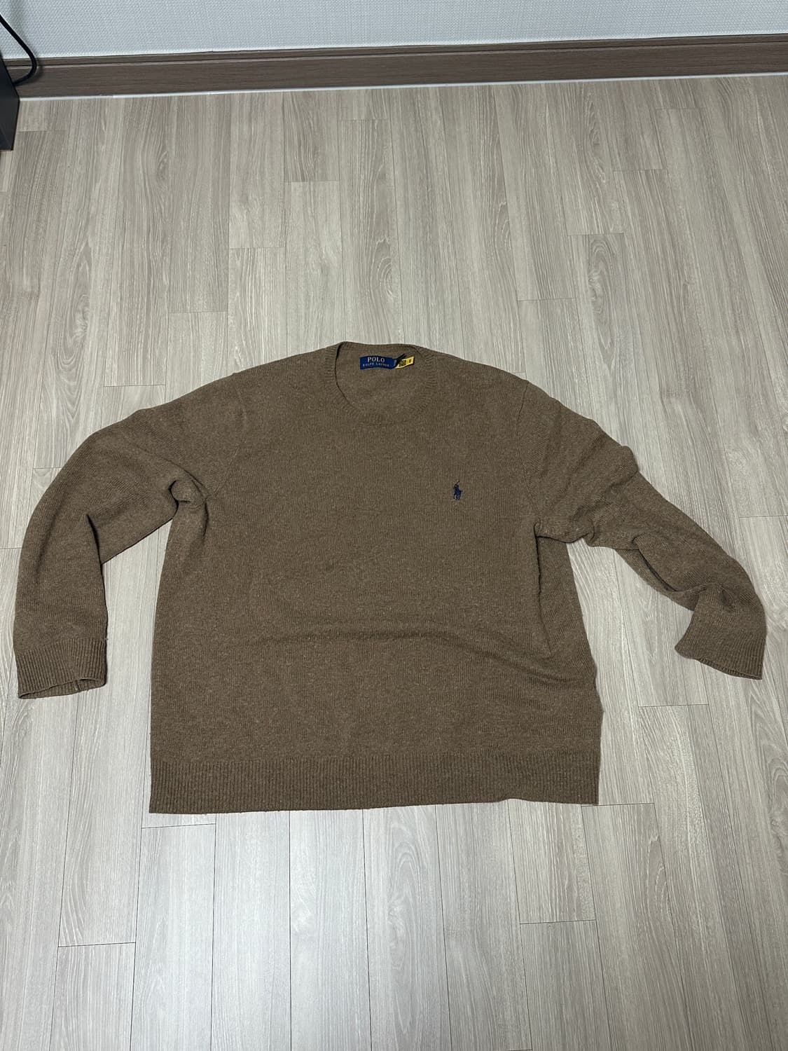 xl 폴로 울 니트 브라운 상품이미지1