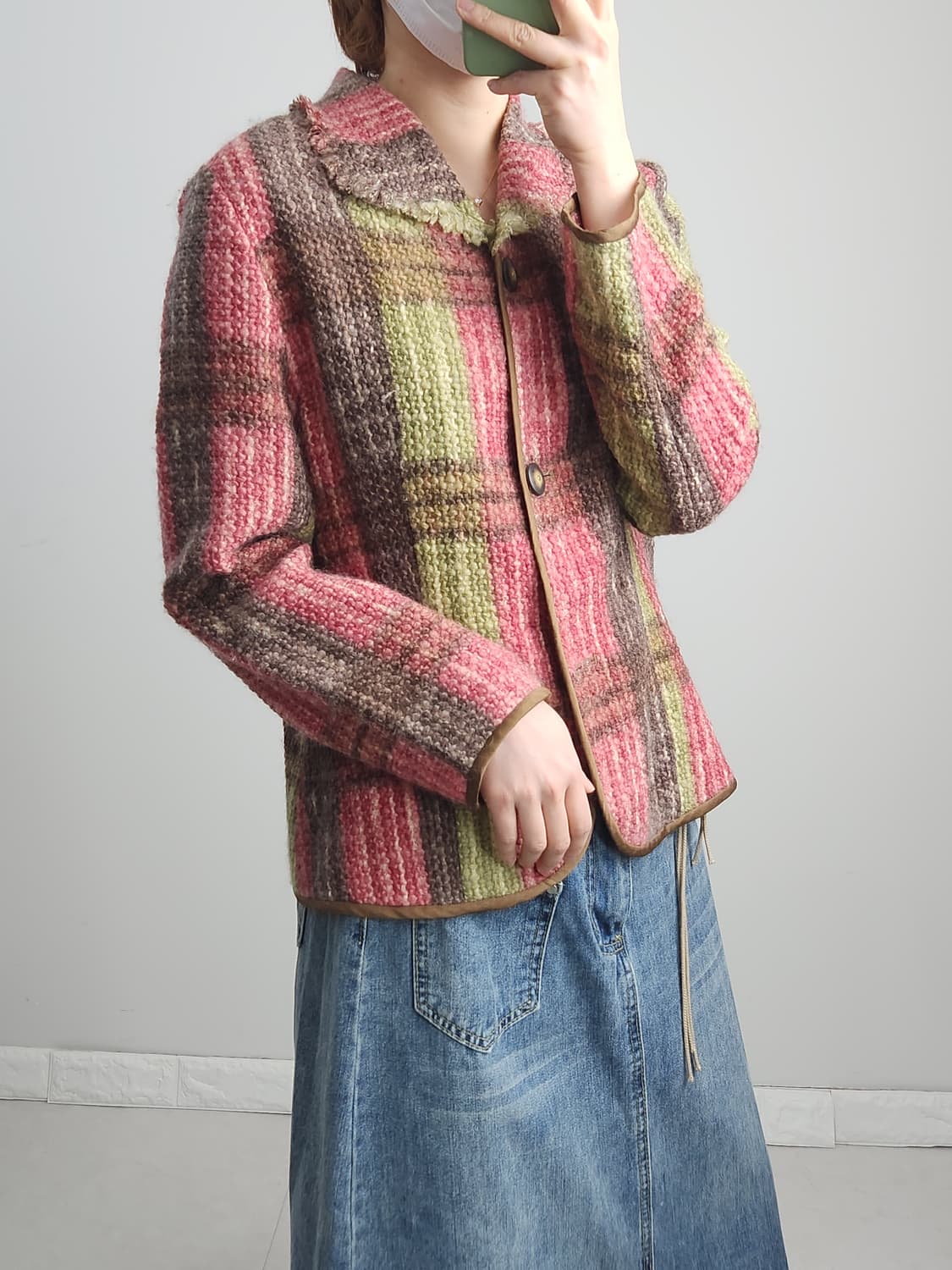 체크 울 자켓 상품이미지2