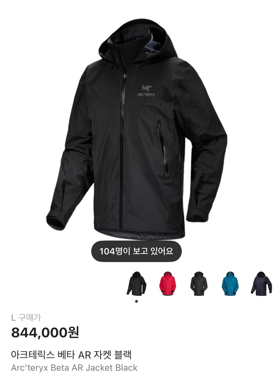 아크테릭스 베타 AR 블랙 자켓 상품이미지1