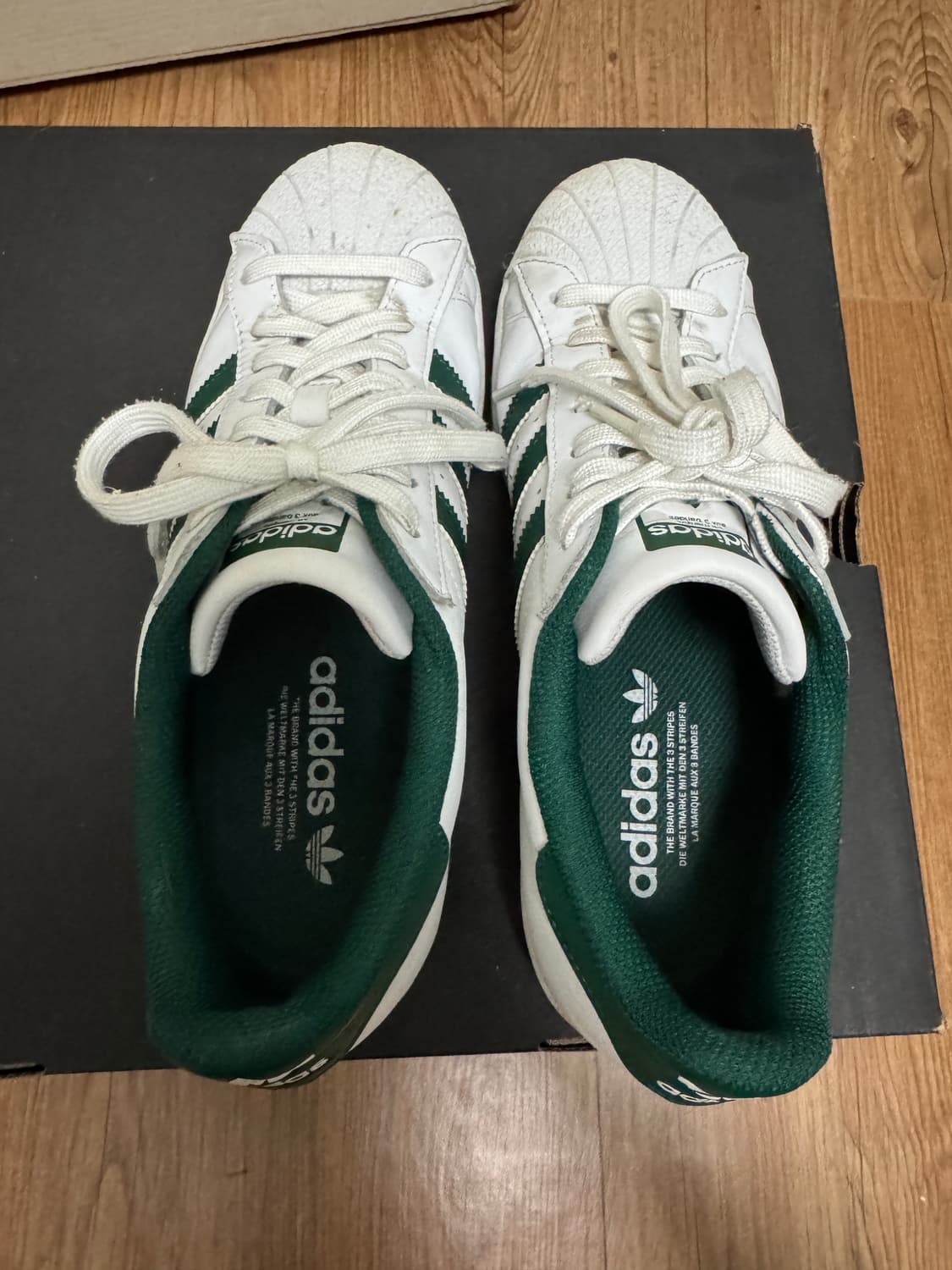 급처)아디다스 슈퍼스타 화이트 그린 260 상품이미지5