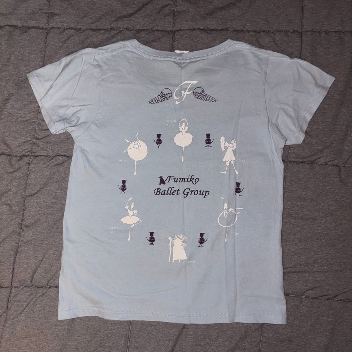 발레 프린팅 소라 하늘 스카이블루 반팔티 모리걸 상품이미지1