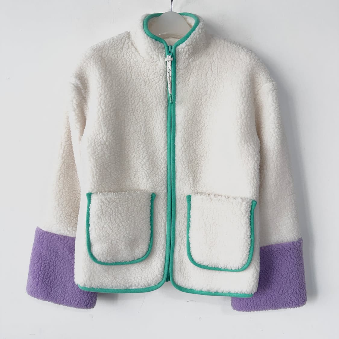 SJYP 배색 박시핏 셰르파 집업 상품이미지2