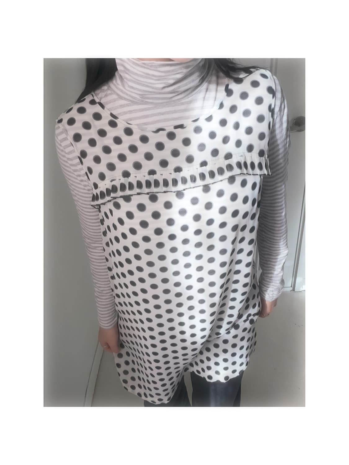 일본빈티지 모리 도트 레이어드 세트 상품이미지1