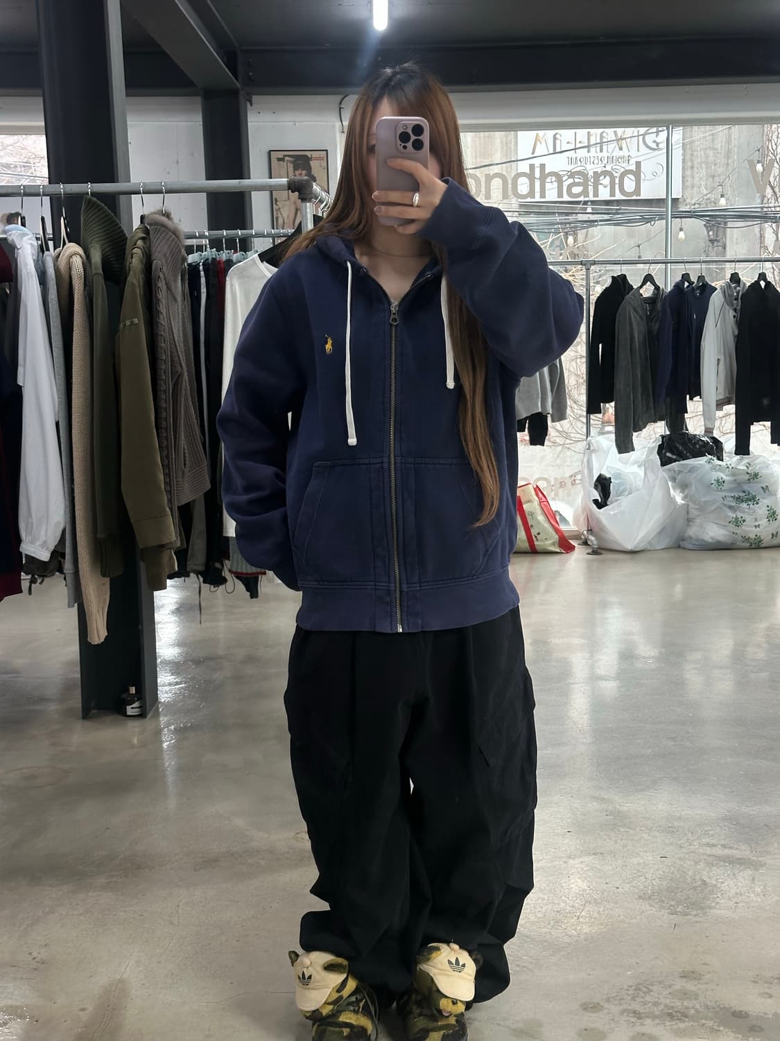  폴로랄프로렌 코튼 후드집업 네이비 상품이미지3