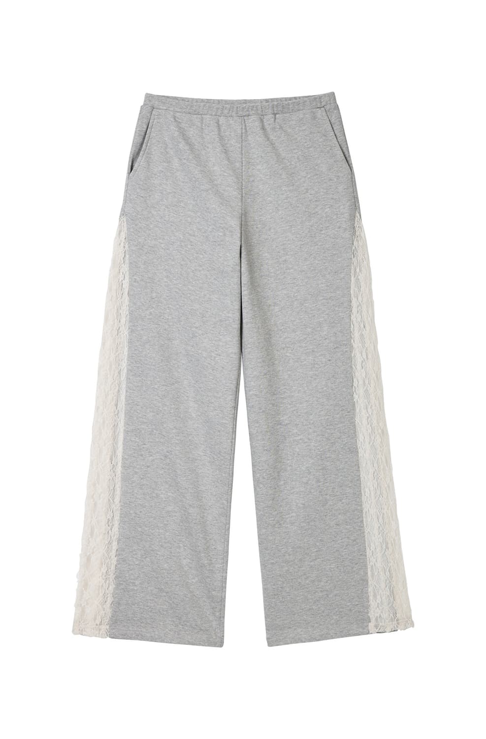 ERER Sheer Lace Panel Sweatpants Melange 상품이미지5