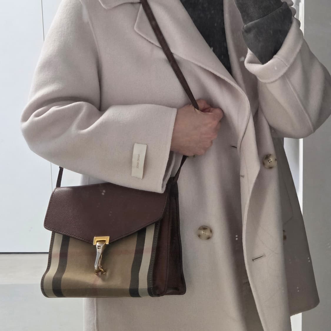 BURBERRY 버버리 정품 맥켄 크로스백 숄더 패브릭 레더백 빈티지체크 상품이미지10