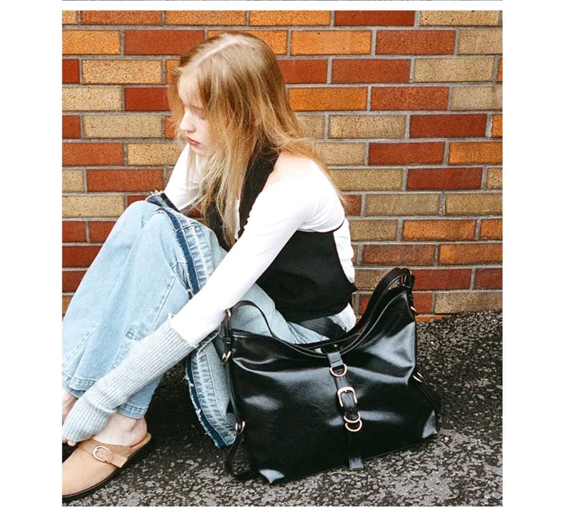 Didi Belted Big Bag (2-way) Black 상품이미지5