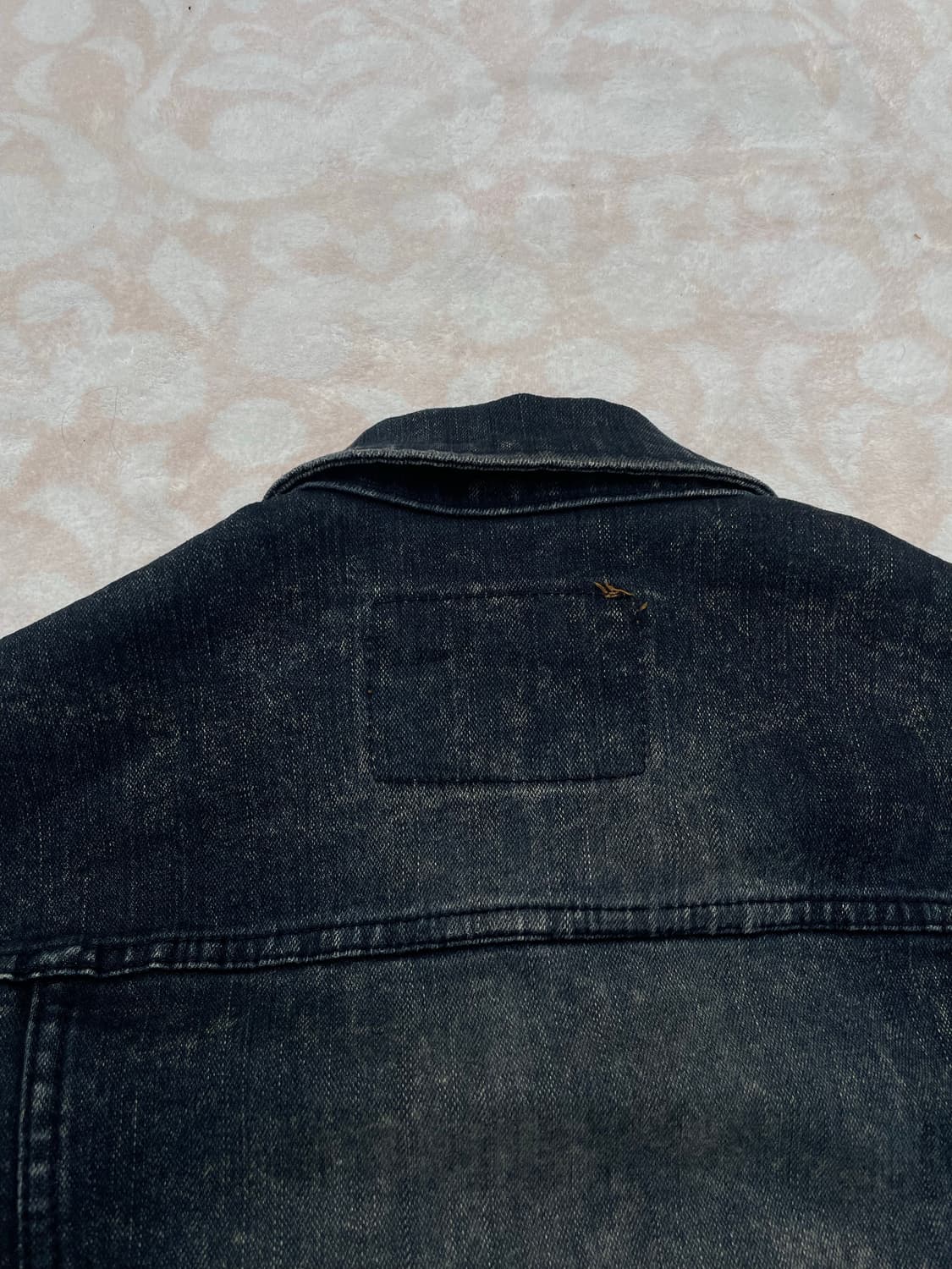 Vintage y2k Black Washed Denim Jacke 상품이미지4