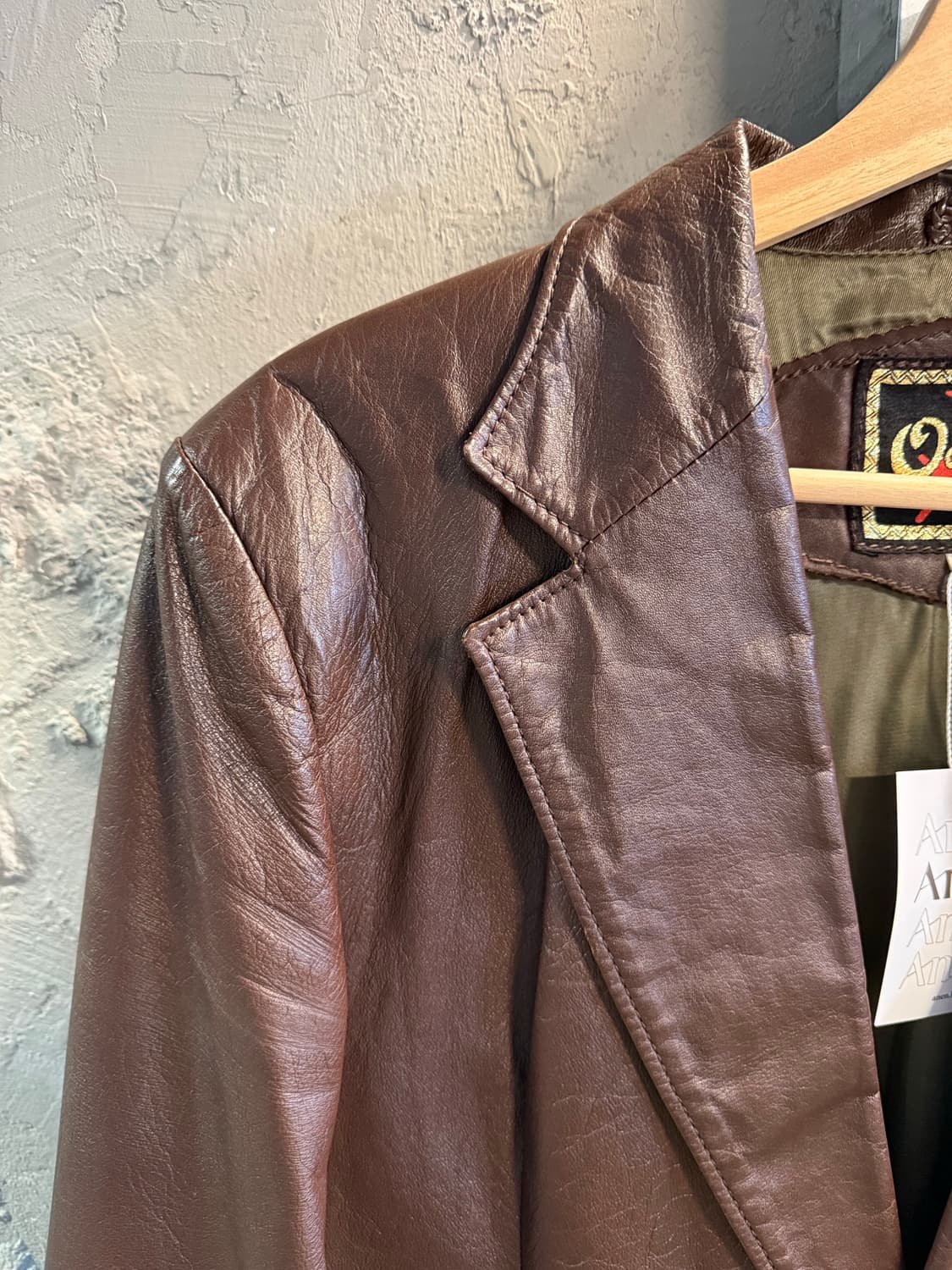 M OCEANIA 스페인 양가죽 2버튼 테일러드 자켓 브라운 상품이미지4