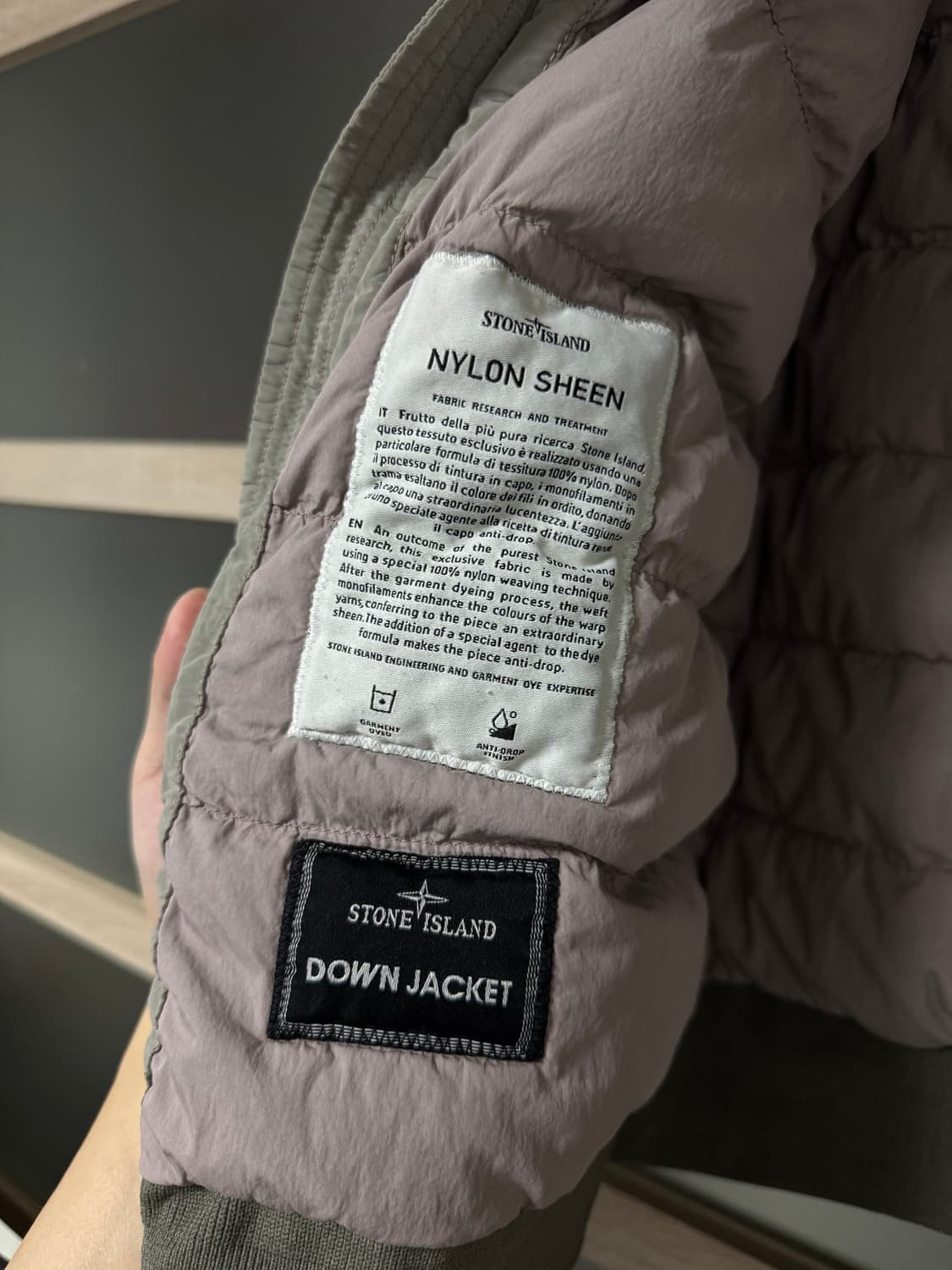 (m) 스톤아일랜드 나일론 다운 패딩 nylon sheen 상품이미지8