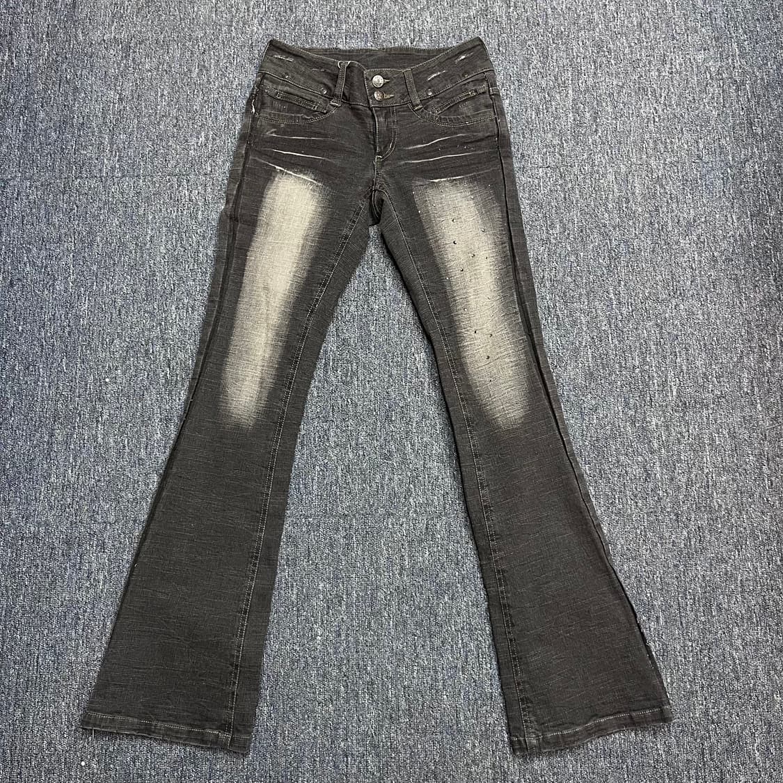 일본 y2k 흑청 데미지 부츠컷 상품이미지4