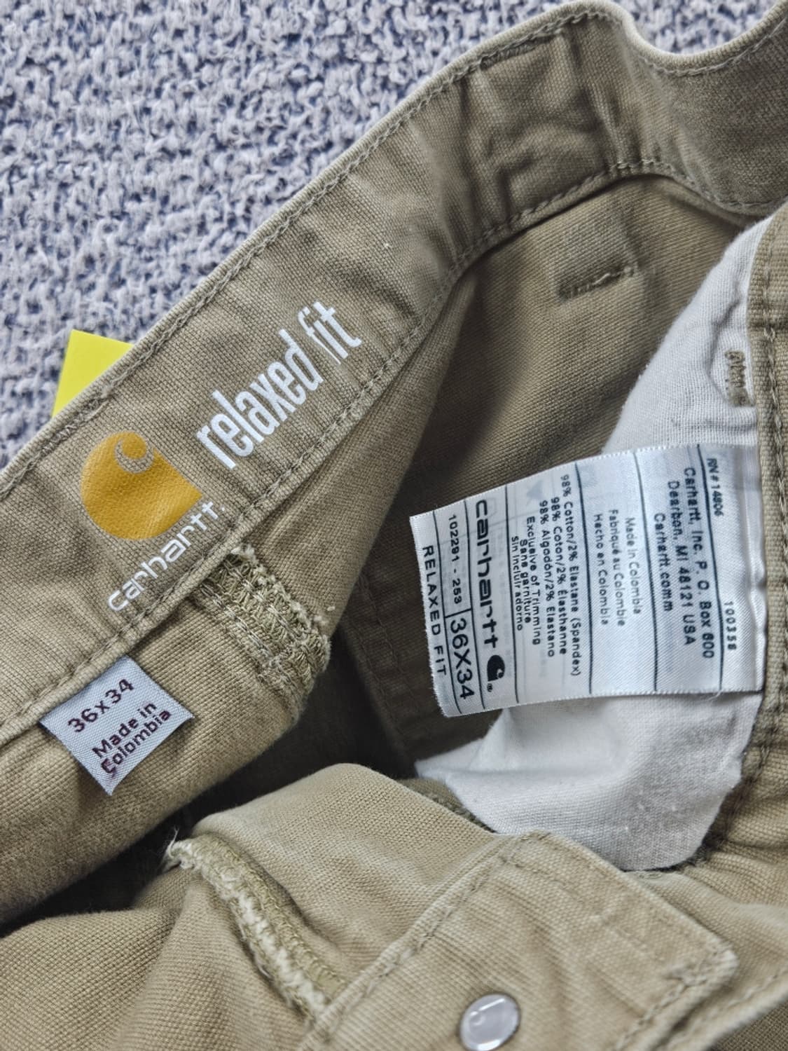 칼하트 코튼 카펜터 워크 팬츠 ( 36X34 ) / 11329 상품이미지7