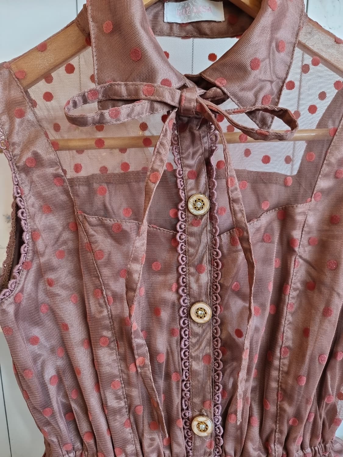 LIZ LISA(리즈리사)초콜릿 도트 시스루 원피스 상품이미지2