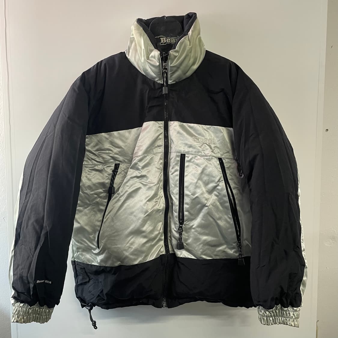 90s 베어 리버시블 패딩 눕시 상품이미지5